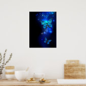 Poster Morpho Butterfly in the Dark Background (Cuisine)