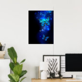 Poster Morpho Butterfly in the Dark Background (Bureau à domicile)