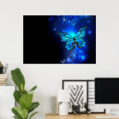 Poster Morpho Butterfly in the Dark Background (Bureau à domicile)