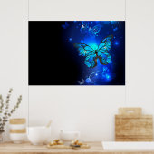 Poster Morpho Butterfly in the Dark Background (Cuisine)
