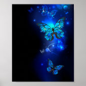 Poster Morpho Butterfly in the Dark Background (Devant)