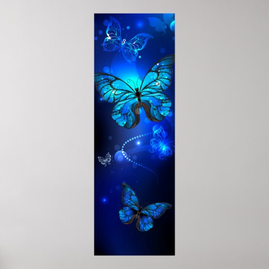 Poster Morpho Butterfly in the Dark Background (Devant)
