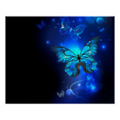 Poster Morpho Butterfly in the Dark Background (Devant)
