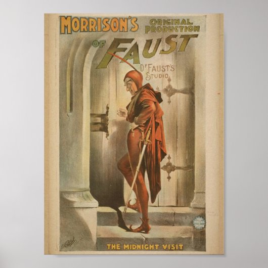 Poster Morrison's de Faust, Vintage "La visite de minuit" (Devant)