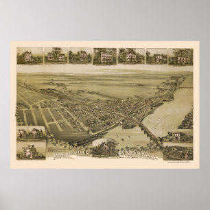 Poster Morrisville, PA Carte panoramique - 1893