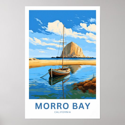 Poster Morro Bay California Travel Print (Devant)