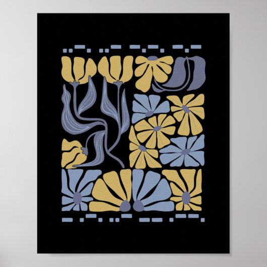 Poster Morse Code 8647 Subtle Anti Trump 86 47 Floral Boh (Devant)