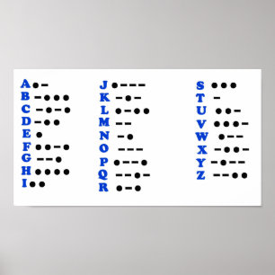 Poster Morse Code Alphabet Chart