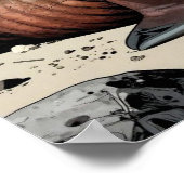 Poster Morse mignon sur une plage de sable (Coin)