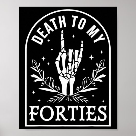 Poster Mort à mes quarante 50e anniversaire Squelette got (Devant)