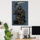 Poster Mort - Evil Skeleton Grim Reaper avec Scythe (Bureau à domicile)