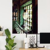 Poster Mortier en verre et pilon sur le rebord de fenêtre (Bureau à domicile)