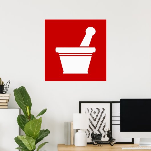 Poster Mortier et pilon (Bureau à domicile)