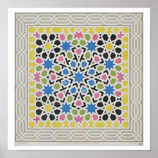 Poster Mosaic design de l'Alhambra, de 'The Arabian (Devant)