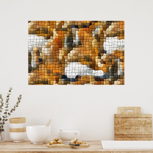 POSTER MOSAIC FOX (Cuisine)