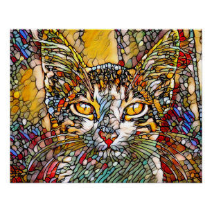 Poster Mosaic Multicolor Chat 697