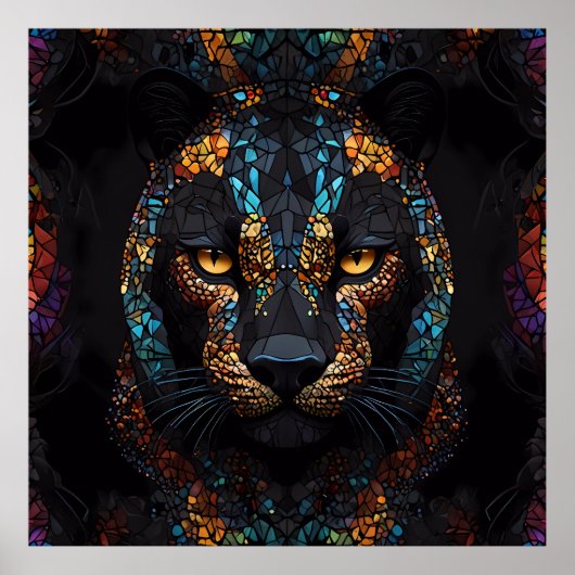 Poster Mosaic Panther Art (Devant)