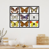 Poster Mosaic photos of butterflies (Cuisine)