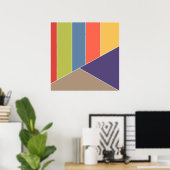 Poster MOSAIC rayures triangles couleur I + vos idées (Bureau à domicile)