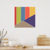 Poster MOSAIC rayures triangles couleur I + vos idées (Cuisine)