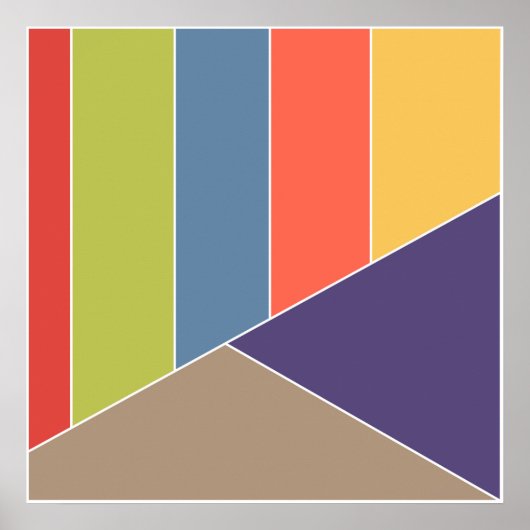Poster MOSAIC rayures triangles couleur I + vos idées (Devant)
