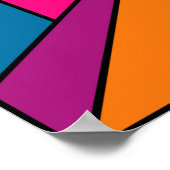Poster MOSAIC rayures triangles couleur III + vos idées (Coin)