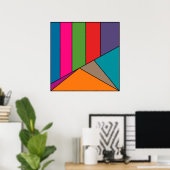 Poster MOSAIC rayures triangles couleur III + vos idées (Bureau à domicile)