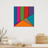Poster MOSAIC rayures triangles couleur III + vos idées (Cuisine)