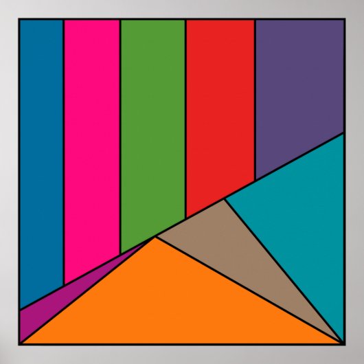 Poster MOSAIC rayures triangles couleur III + vos idées (Devant)