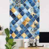 Poster Mosaic reminiscent of traditional Moroccan styles, (Bureau à domicile)