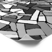 Poster Mosaïque abstraite noire et blanche (Coin)