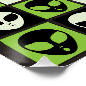 Poster Mosaïque alien d'Halloween (Coin)