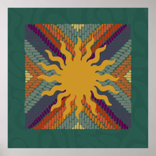 Poster Mosaïque automne soleil (Devant)