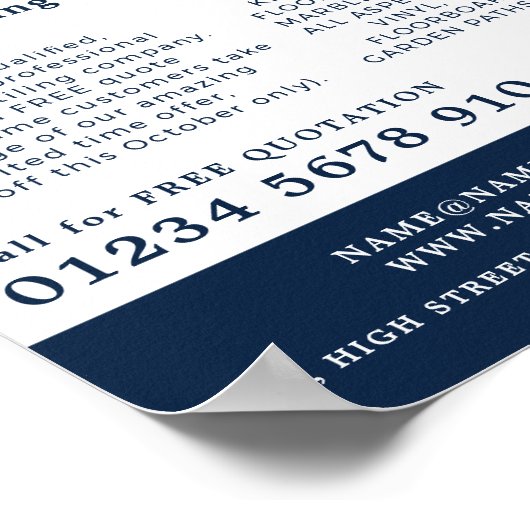 Poster Mosaïque Bleue, Plancher, Installer Carrelage Publ (Coin)