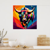 Poster Mosaïque colorée Bull (Cuisine)