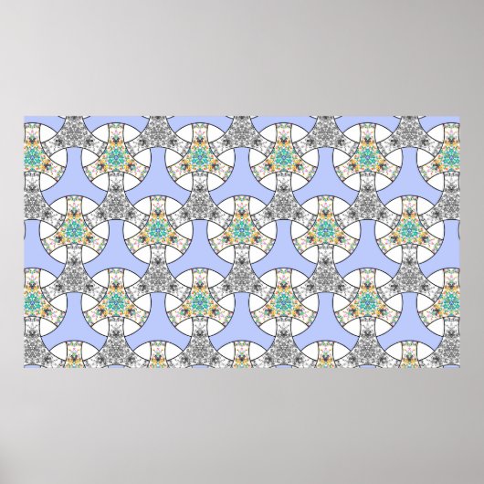 Poster Mosaïque colorée et transparente entrelacement ban (Devant)