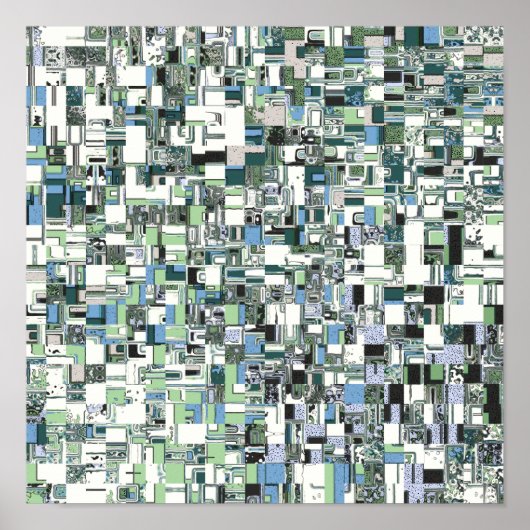 Poster Mosaïque complexe de motifs géométriques (Devant)