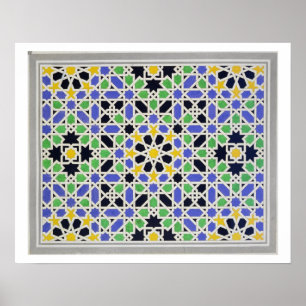 Poster Mosaïque dans le lambris d'appui de la porte dans