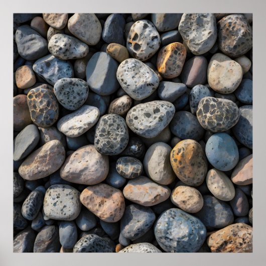 Poster Mosaïque de galets (Devant)