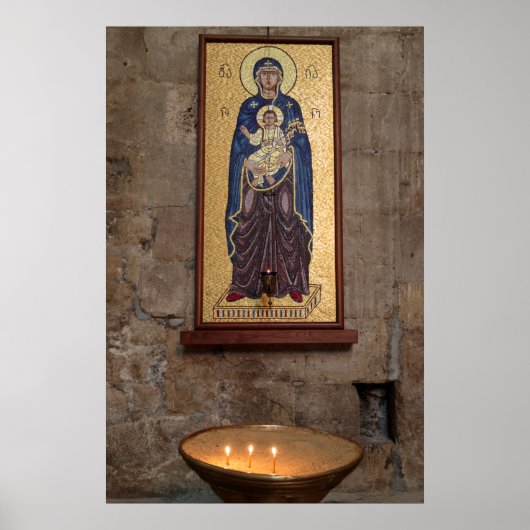 Poster Mosaïque de Marie et Jésus (Devant)