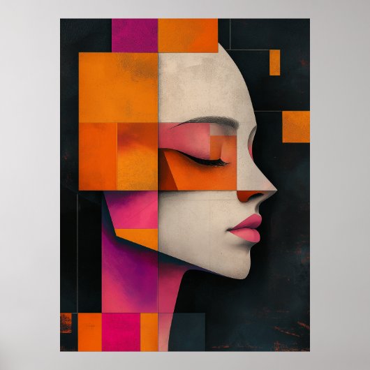 Poster Mosaïque de son silence — Blocs de peinture (Devant)