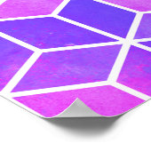 Poster Mosaïque d'été : Aquarelle Cube Fusion (Coin)