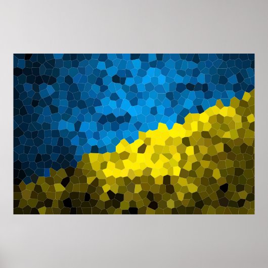 Poster Mosaïque du drapeau ukrainien (Devant)