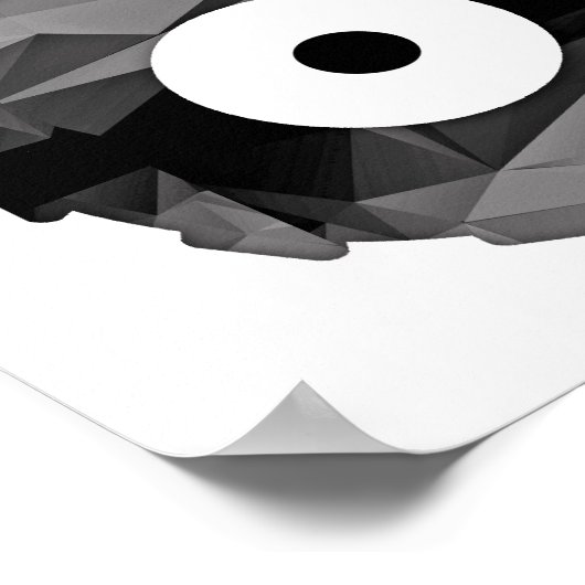 Poster Mosaïque en Polygon Tracteur vert et jaune (Coin)