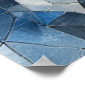 Poster Mosaïque fracturée : Verre fissuré géométrique ble (Coin)