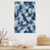 Poster Mosaïque fracturée : Verre fissuré géométrique ble (Cuisine)