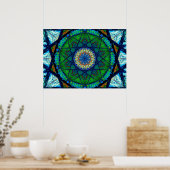 Poster Mosaïque kaléidoscopique colorée | Mandala Abstrai (Cuisine)