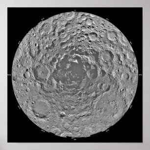 Poster Mosaïque lunaire de la région polaire sud du m