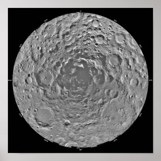 Poster Mosaïque lunaire de la région polaire sud du m