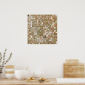 Poster Mosaïque or et cuivre (Cuisine)